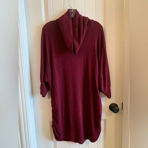 Pink Rose, Woman’s, Red, Turtle/Cowl Neck, Long Tunic Sweater, 3/4 Sleeve, 1X